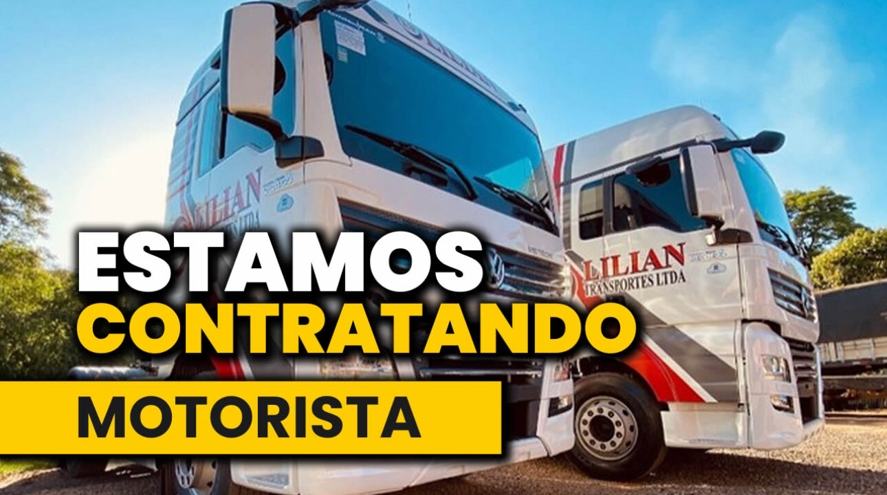 Lilian Transportes abre vagas para motorista habilitados na categoria C, D e E.