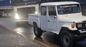Toyota Bandeirante chama atenção ao puxar o Volvo FH em uma subida