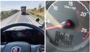 Caminhoneira registra temperatura de 43°C enquanto dirigia caminhão