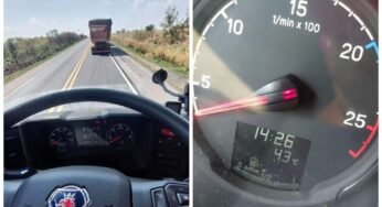 Caminhoneira registra temperatura de 43°C enquanto dirigia caminhão