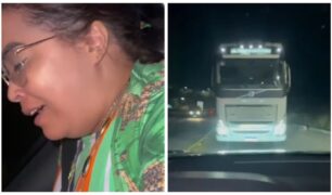 Passageira em pânico: o encontro aterrorizante com um caminhão guinchado