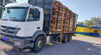 A PRF autuou um caminhão com 18 toneladas de excesso de peso