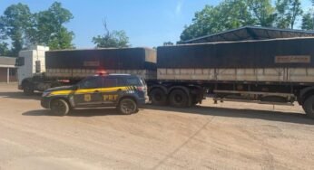 Bitrem com 25 toneladas de excesso de peso é flagrado pela PRF na BR-386