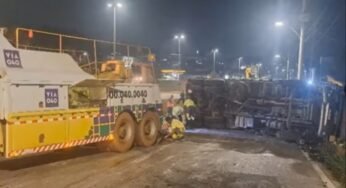 Carreta com problemas nos freios causa acidente em BH