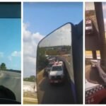 Caminhoneiro enfrenta dilema próximo a viaturas policiais
