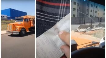 Caminhoneiro se revolta ao chegar no local de descarregamento e ser impedido pela hora