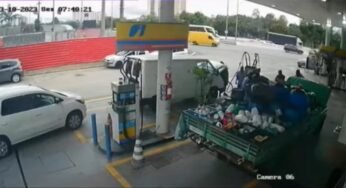 Caminhonete explode em posto de combustível enquanto abastecia com GNV