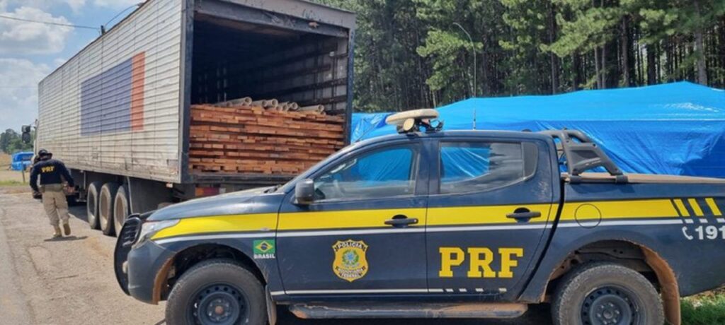 PRF Apreende 118 Comprimidos de Rebites e 1.656 m³ de Madeira Ilegal