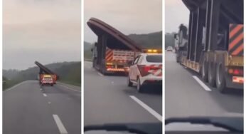 Carreta transportando carga indivisível surpreende motoristas com a alta velocidade