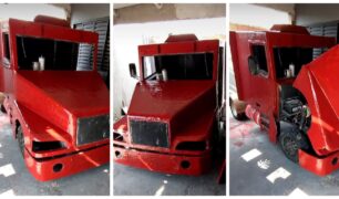 Conheça o mini caminhão Volvo NH12 do Cabelo Batateiro