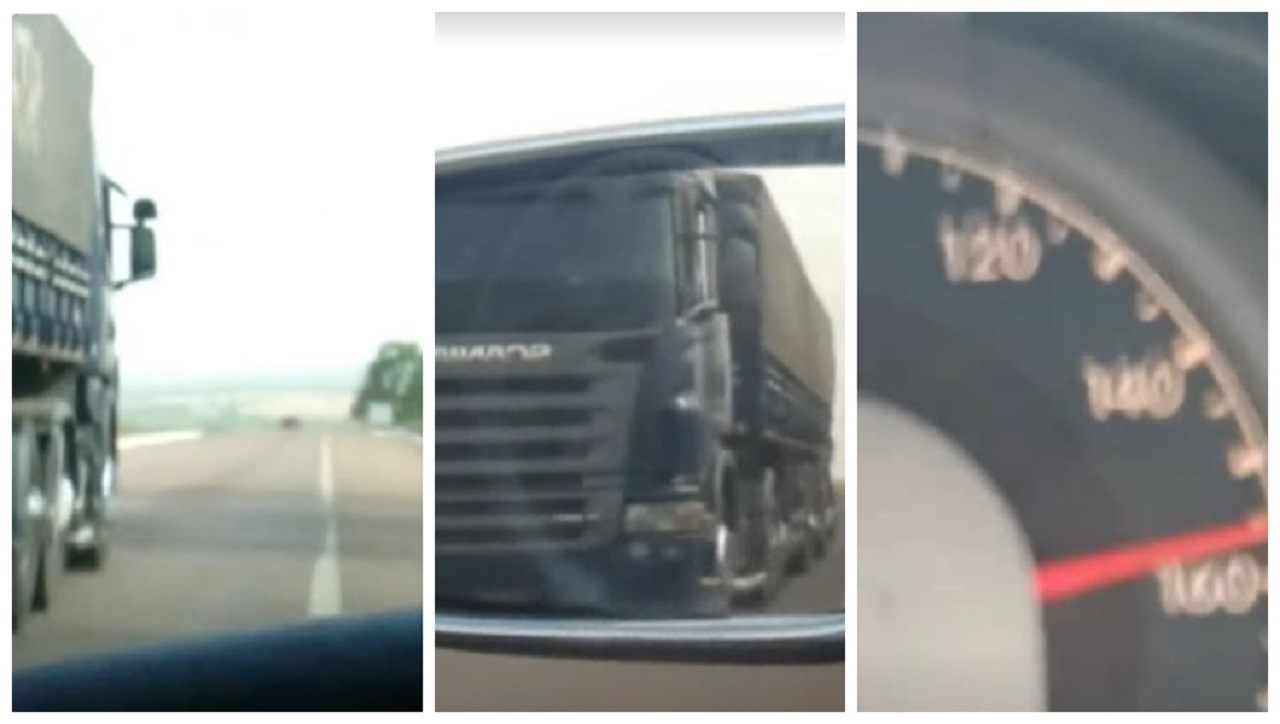 Vídeo mostra caminhão Scania trafegando a mais de 160 km/h
