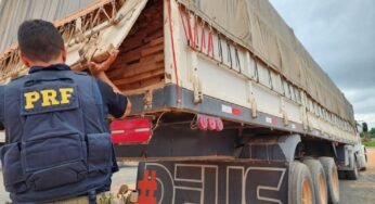 PRF atua contra o transporte ilegal de madeira na BR-222