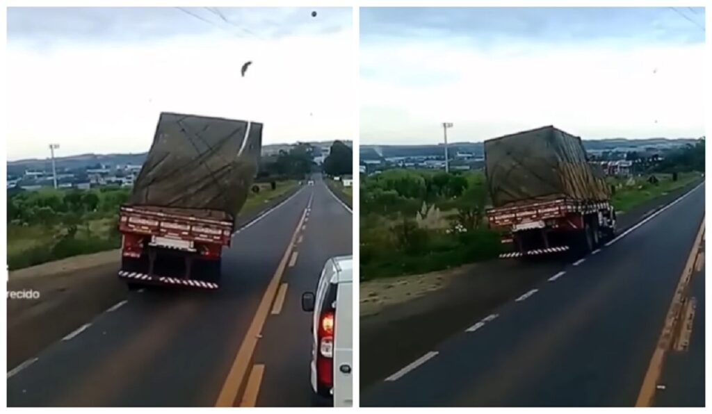 Manobra ousada de caminhoneiro evita acidente em rodovia