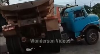 Caminhão é flagrado com chassi quebrado em Avenida movimentada