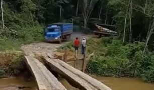 Coragem na estrada: caminhoneiro atravessa ponte improvisada