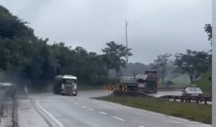 Veículos derrapam na serra de Igarapé após óleo ser jogado na pista