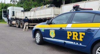 Carreta com chassi trincado é flagrada pela PRF no Espírito Santo