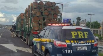 Problema no antibloqueio das rodas e excesso de peso levam a PRF a aplicar multa de R$ 4 mil