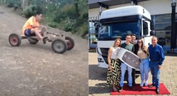 Criador do bordão “Taca-le pau” compra caminhão