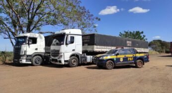 Em ação conjunta, PRF e PM recuperam caminhões roubados