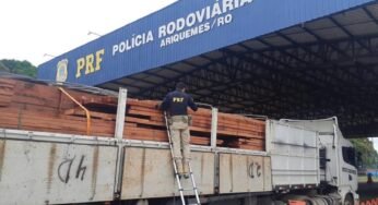 PRF apreende carregamentos irregulares de madeira em Rondônia