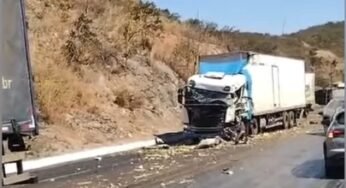 Caminhão sem freios deixa engavetamento na Br-251