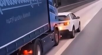 Motorista de Land Rover tenta parar caminhão sem freio em rodovia?