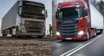 Rivalidade entre caminhoneiros: Scania vs. Volvo em disputa na estrada