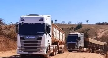 Scania reboca Volvo na subida e reacende rivalidade entre caminhoneiros