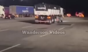 Caminhoneiros são multados pela PRF enquanto cumpriam a lei do descanso