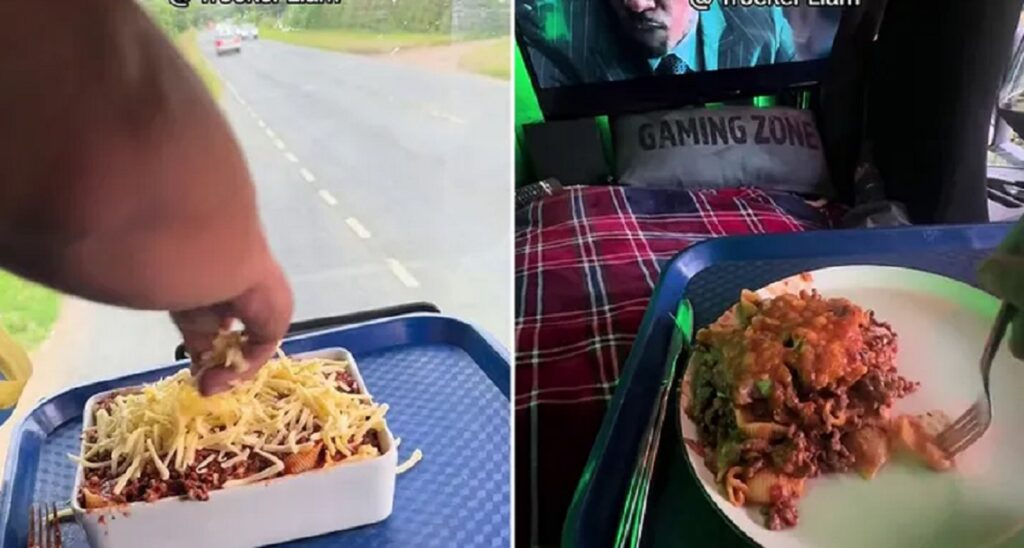 Caminhoneiro mostra forma diferente de cozinhar durante a jornada de trabalho