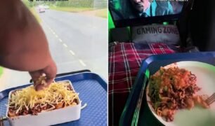 Caminhoneiro mostra forma diferente de cozinhar durante a jornada de trabalho