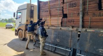 PRF identifica transporte irregular de madeira serrada em Rondônia