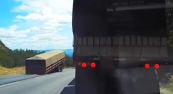 Carreta solta do cavalinho no meio da Serra na Br-242