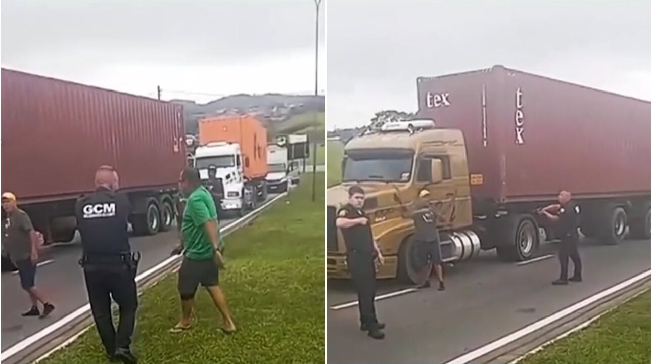 Caminhoneiro aponta facão em discursão de trânsito e é detido pela GCM.