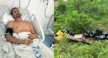 Família organiza vaquinha para caminhoneiro que perdeu veículo em grave acidente na BR-101