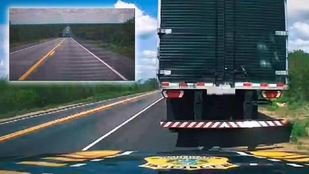 Video: PRF evita colisão frontal e prende caminhoneiro com munições ilegais na BR-304