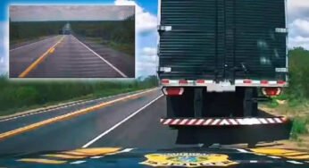 Video: PRF evita colisão frontal e prende caminhoneiro com munições ilegais na BR-304