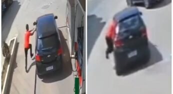 Frentista se pendurou em carro para impedir fuga de motorista que não pagou combustível em MG