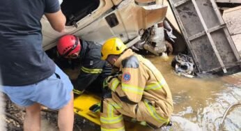 Caminhoneiro tem perna amputada após sofre grave acidente na BR-040