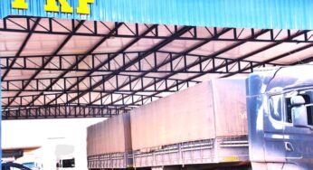 PRF flagra carreta com 13 toneladas de excesso de carga e documentos irregulares na BR-116