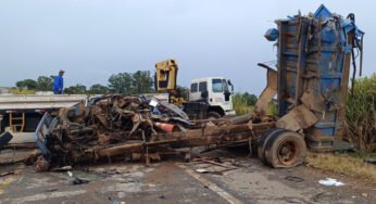 Grave acidente entre ônibus e caminhão na BR-146 deixa um morto e feridos