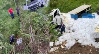 Acidente entre caminhão e carro mata motorista em Timbó (SC)