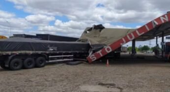 Caminhoneiro sofre mal súbito e atinge posto de gasolina na BR-116, em Araci (BA)