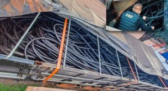 PRF apreende quase 10 toneladas de cabos de cobre furtados em Rondonópolis (MT); carga é avaliada em R$ 600 mil