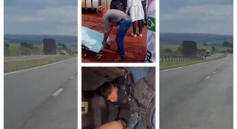 Caminhoneiro dirige na contramão na BR-262