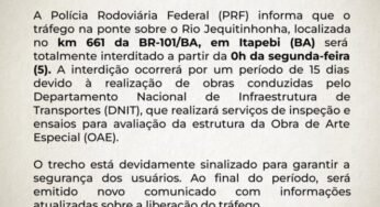Atenção! Ponte sobre rio Jequitinhonha é interditada
