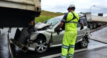 Caminhoneiro prensado por caminhão agradece pela vida