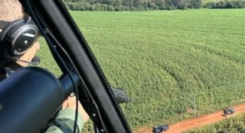 Helicóptero auxilia polícia a encontrar caminhão roubado