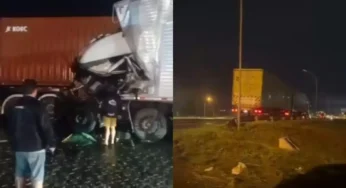 Caminhoneiro fica em estado grave após invadir posto e colidir com duas carretas na Régis Bittencourt